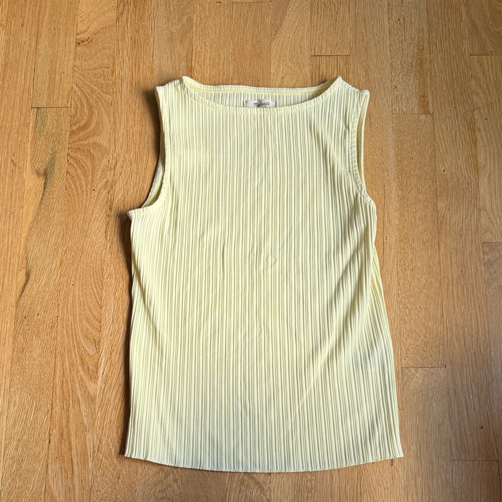 Madewell Light Yellow Ribbed Tank Top